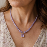 Amethist Hanger met Parelketting