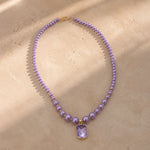 Amethist Hanger met Parelketting