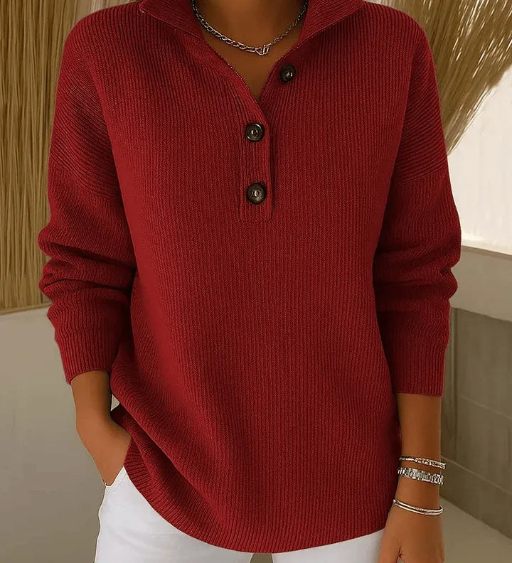 Saskia | Polo Trui met V-Hals