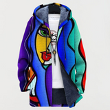 Riley | Gevoerde Jas met Lavendel Kunstprint