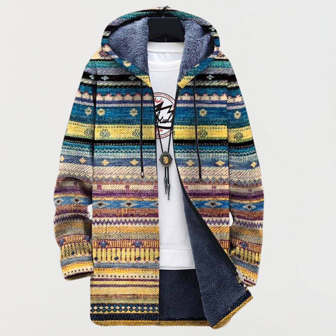 Wynn | Gevoerde Jas met Tribal Golfpatroon