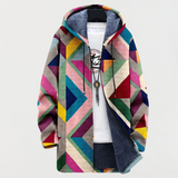 Marlow | Gevoerde Jas met Geometrisch Patroon
