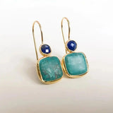 Vintage Gouden Oorbellen met Turkoois