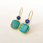 Vintage Gouden Oorbellen met Turkoois