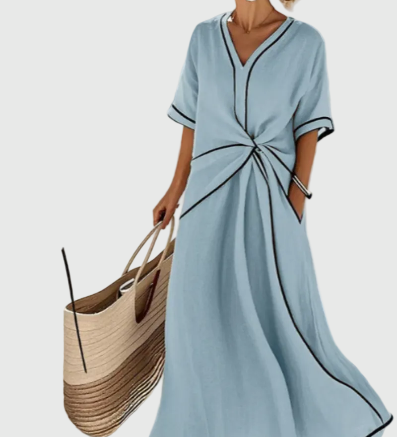 Helena | Maxi Jurk Drapé Zijkant