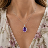 Chique Halo Solitaire Hanger Ketting