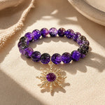 Amethist Armband met Zonnebalk Kralen