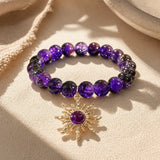 Amethist Armband met Zonnebalk Kralen