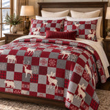 Kerst Bos & Hert Gequilte Bedsprei Set
