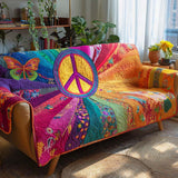Regenboog Vrede Gequilte Bankhoes – Renske