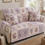 Lavendel Bloemenpracht Gequilte Bankhoes – Janneke