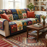 Botanisch Bloemen Patchwork Gequilte Bankhoes – Mirthe