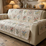 Frans Landelijk Bloemen Patchwork Gequilte Bankhoes – Suzanne