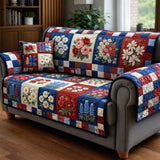 Klassiek Bloemen Patchwork Gequilte Bankhoes – Gabriëlle