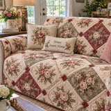 Vintage Rozen Patchwork Gequilte Bankhoes – Jet