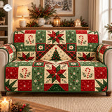 Rood & Groen Kerst Gequilte Bankhoes – Clara