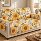 Vintage Zonnebloemen Gequilte Bankhoes – Nelleke