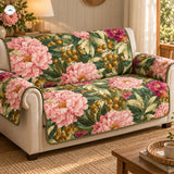 Boho Botanische Bloemen Gequilte Bankhoes – Gerda