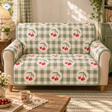 Vintage Gingham Kersen Gequilte Bankhoes – Freya