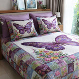 Gequilt Beddegoed Set met Vlinderbloemen - Model QV31