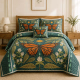 Monarchvlinder Botanische Tuin Gequilte Bedsprei Set