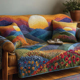 Boho Zonsondergang Bergen Gequilte Bankhoes – Margriet