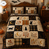 Halloween Zwarte Kat Gequilte Bedset TN02
