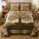 Aardse Wortels Levenboom Gequilte Beddenset TP76