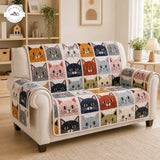 Speelse Patchwork Kat Gequilte Bankhoes – Dina