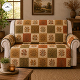 Herfstbladeren Patchwork Gequilte Bankhoes – Odile