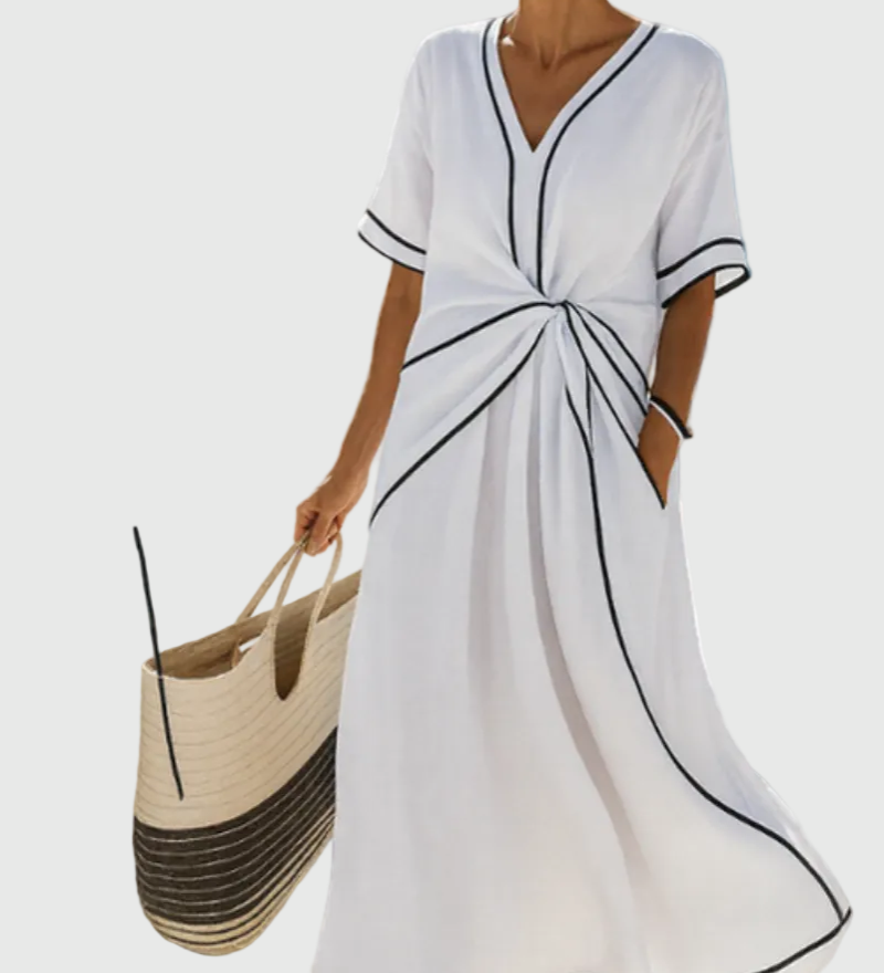 Helena | Maxi Jurk Drapé Zijkant