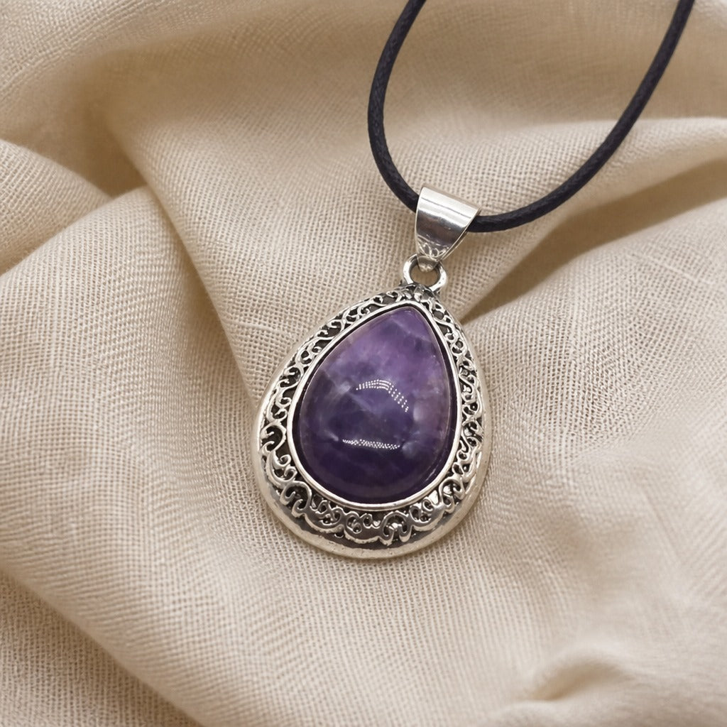 Amethist Druppel Hanger Ketting