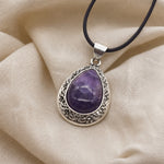 Amethist Druppel Hanger Ketting