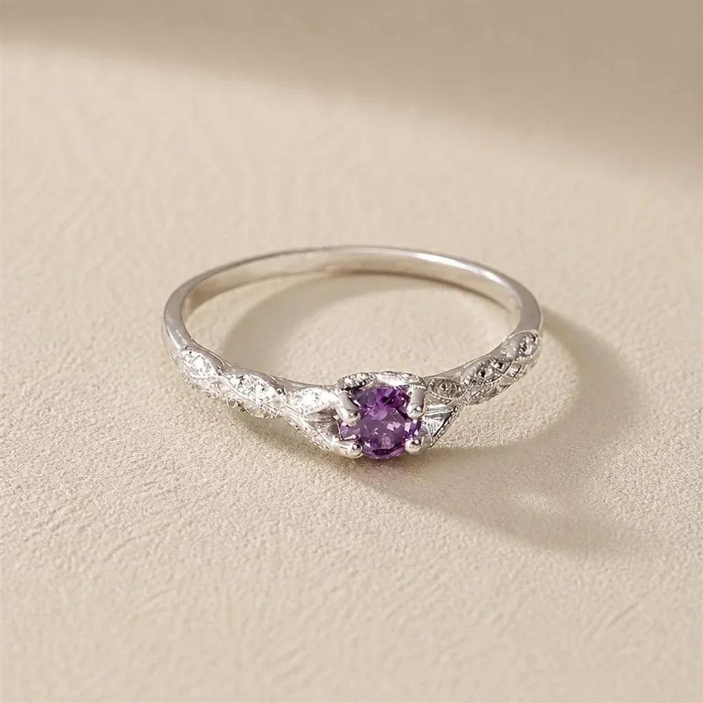 Klassieke Zilveren Solitaire Ring