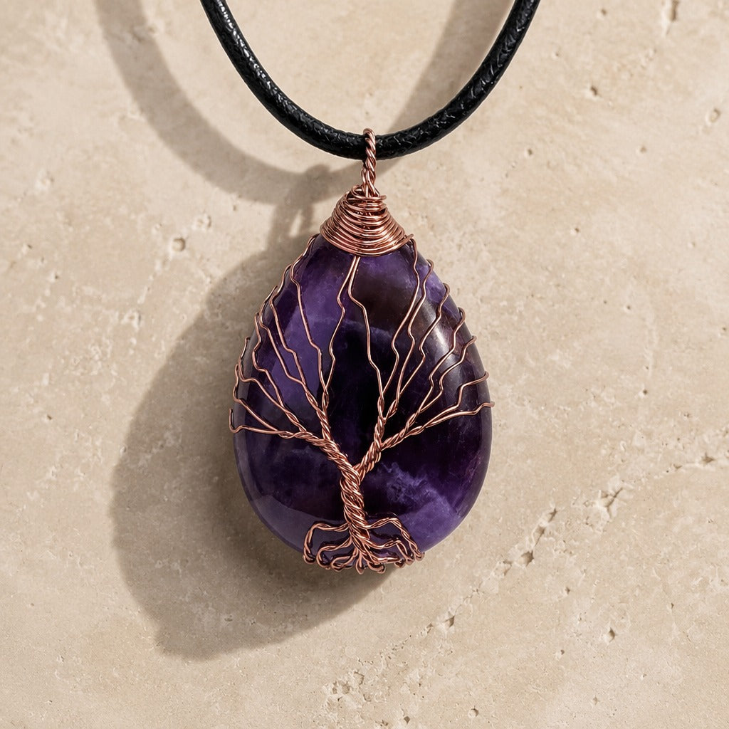 Amethist Levensboom Hanger Ketting