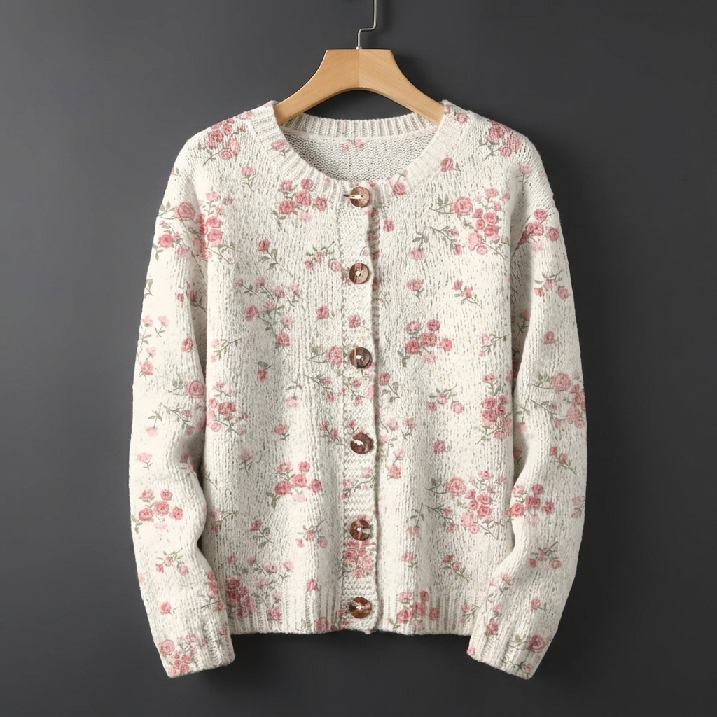 Jacqueline | Roze Roos Bloesem Print Knoop Vest