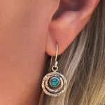 Boho Saturnus Oorbellen in Turquoise en Goud