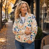 Ilse | Gebreide cardigan met botanische print