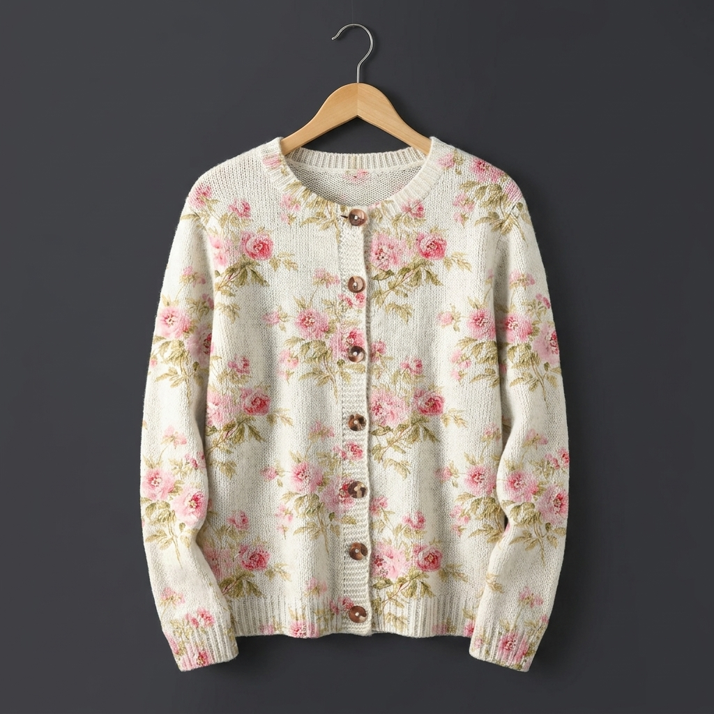 Brigitte | Bloemen & Bladeren Print Knoop Vest