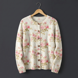 Brigitte | Bloemen & Bladeren Print Knoop Vest