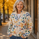 Ilse | Gebreide cardigan met botanische print