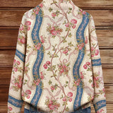 Liesbeth | Cardigan met strikje en klimrozen
