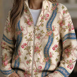 Liesbeth | Cardigan met strikje en klimrozen