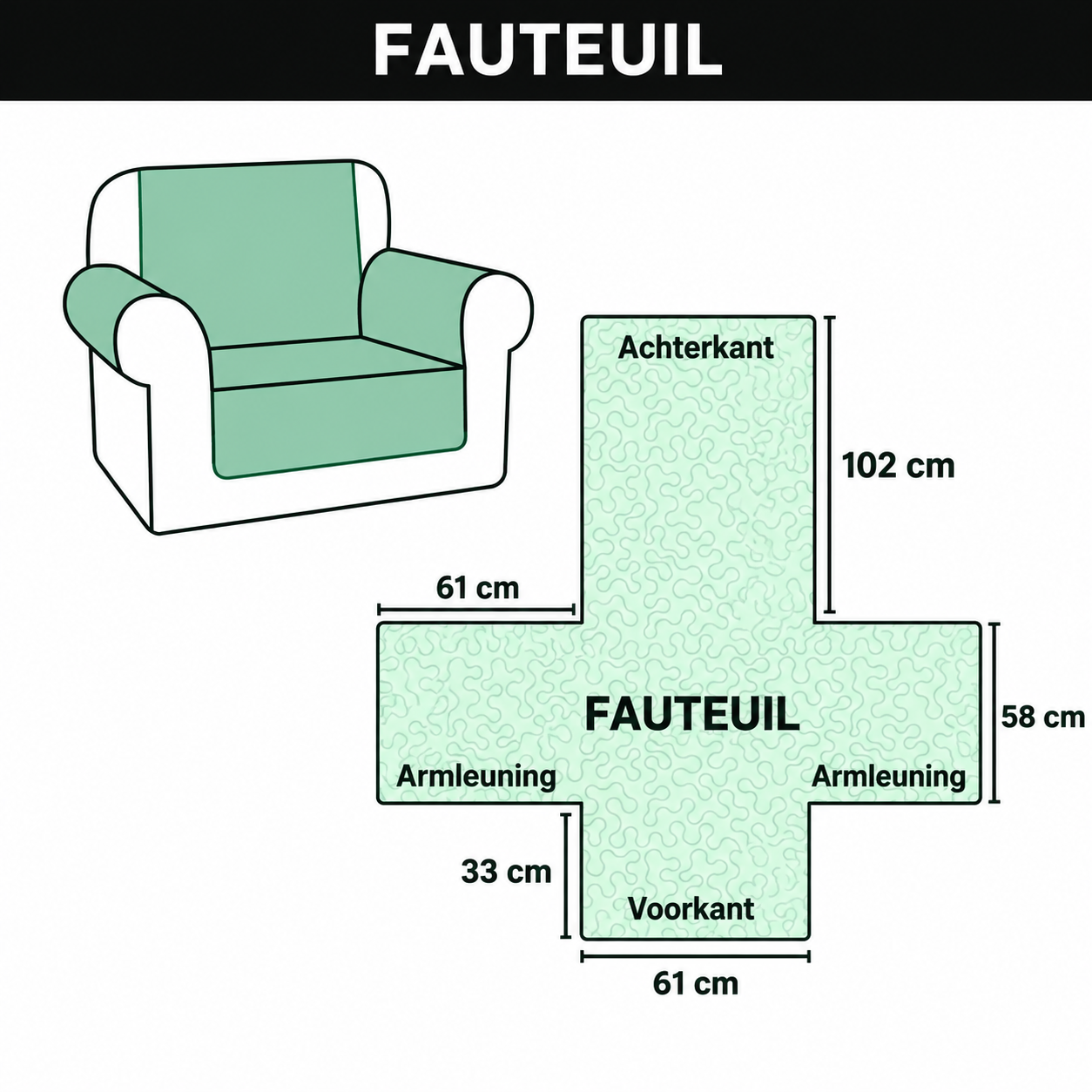 Maattabel fauteuil