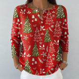 Iris - Festive Christmas Sweater with Buttons