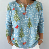 Iris - Festive Christmas Sweater with Buttons