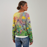 Roos | Gebreide Trui met Bloemenprint