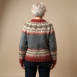 Wilma | Gebreid Jacquard Vest met Knopen