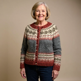 Wilma | Gebreid Jacquard Vest met Knopen