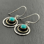Boho Saturnus Oorbellen in Turquoise en Goud